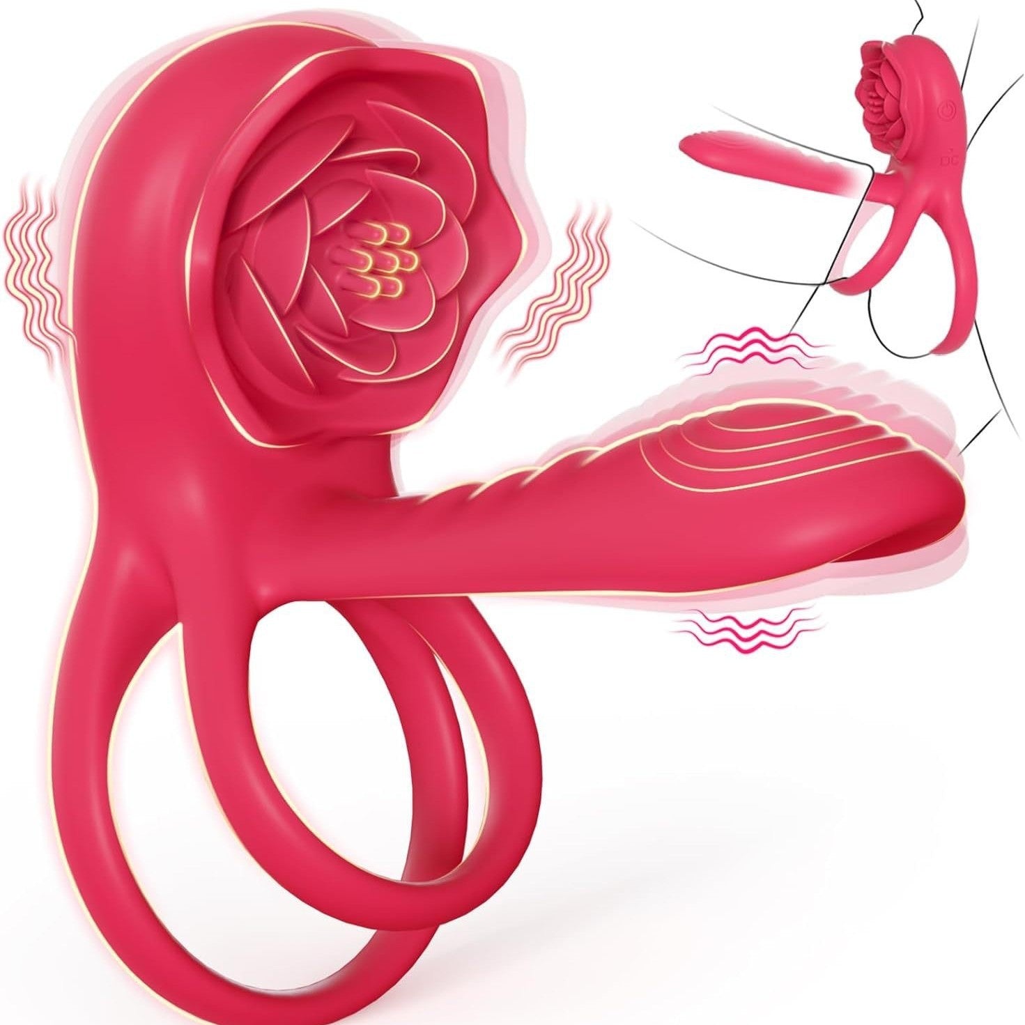 Bloom Ritual Rose Dual Vibrating Cock Ring - Couples Pleasure Toy