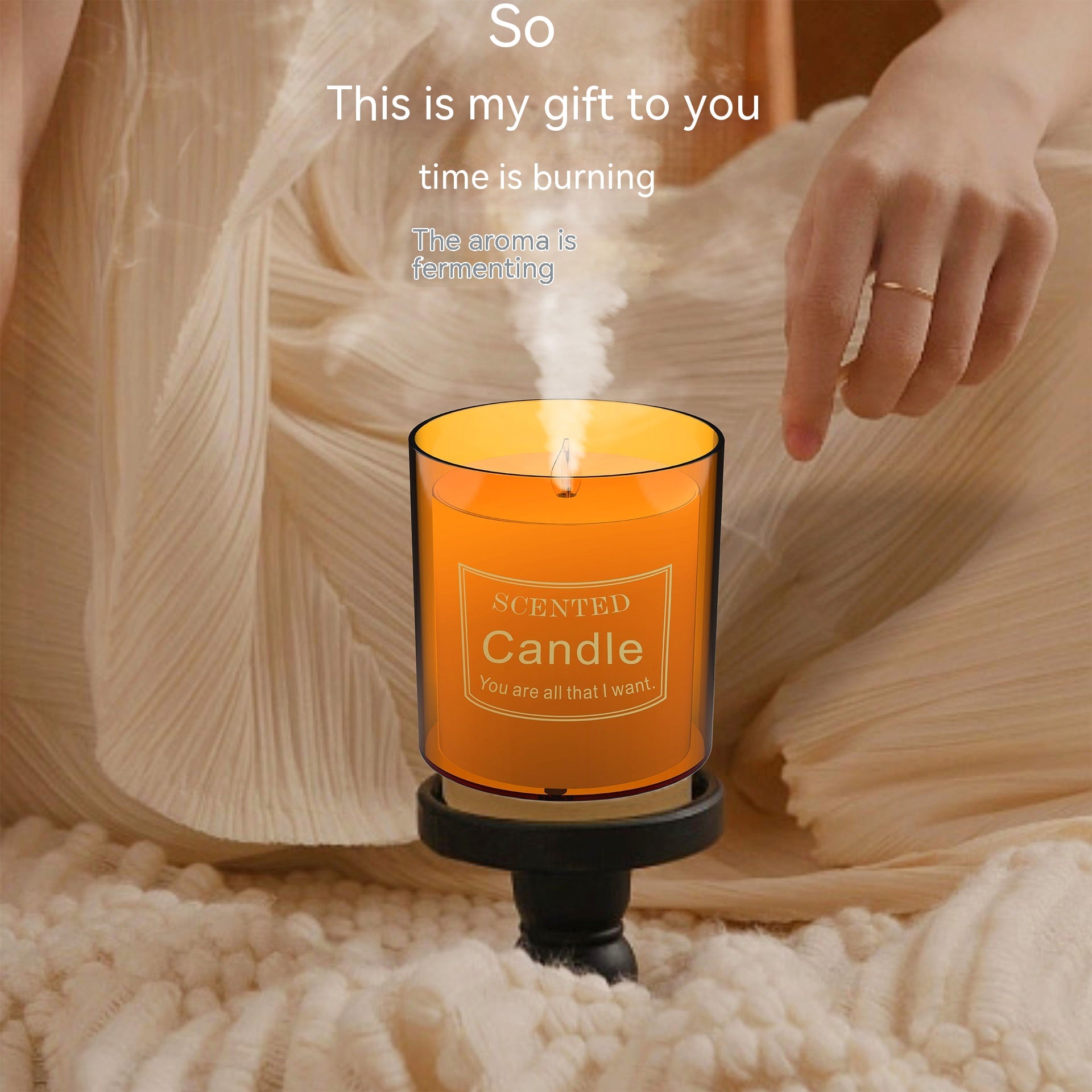 Candlelight Aroma Diffuser Flame Effect USB Humidifier | Bloom Intimate
