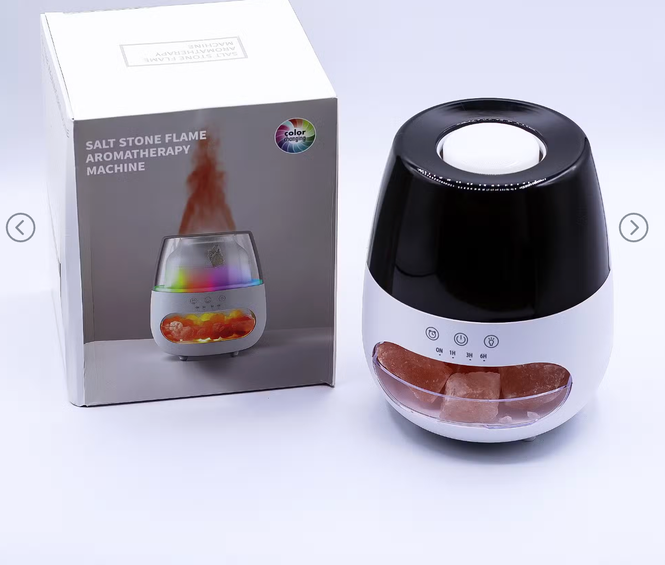 Salt Stone Flame Aromatherapy Diffuser | Himalayan Crystal | Colour-Changing Flame Light