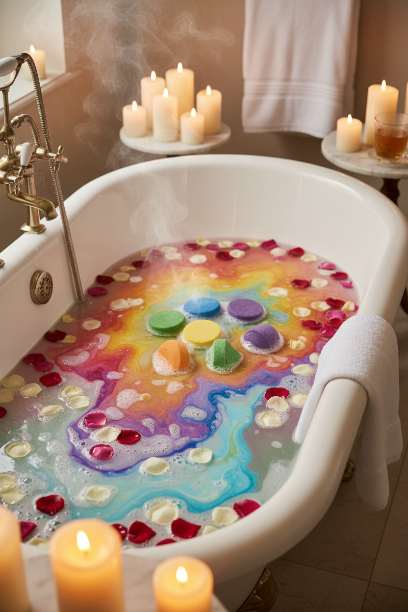Chakra bath fizzer lifestyle scene