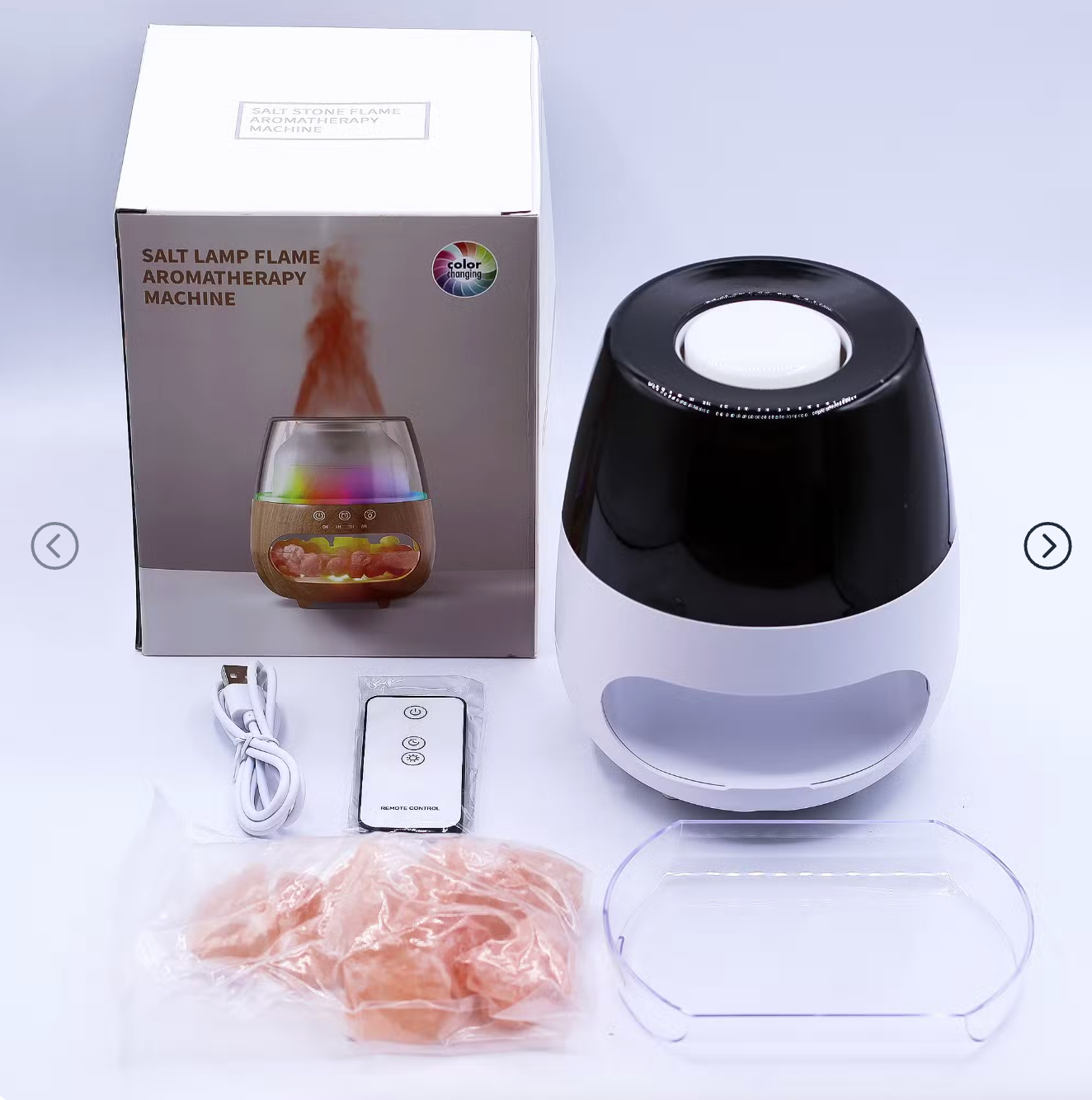 Salt Stone Flame Aromatherapy Diffuser | Himalayan Crystal | Colour-Changing Flame Light