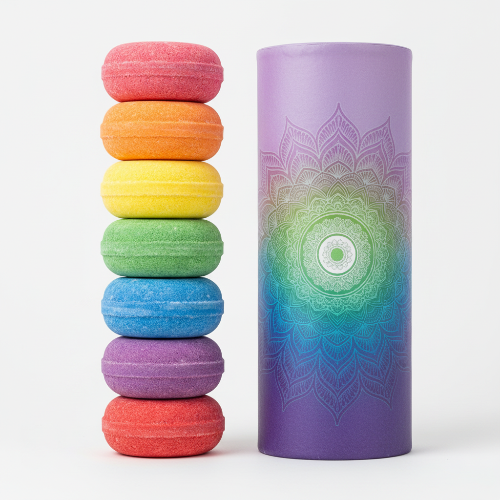 Chakra bath fizzer set product shot