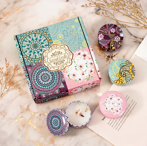 Botanical Mandala Scented Candle Gift Set - Style A